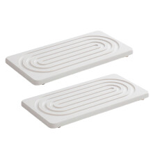 Set Van 2 Ademende Natuursteen Matten Hoge Absorptie-Wit