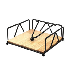 Servilletero para Mesa, Servilletero Plano con Brazo Pesado, Servilleteros de Papel Cuadrados, Elegante Metal de Hierro Rústico A