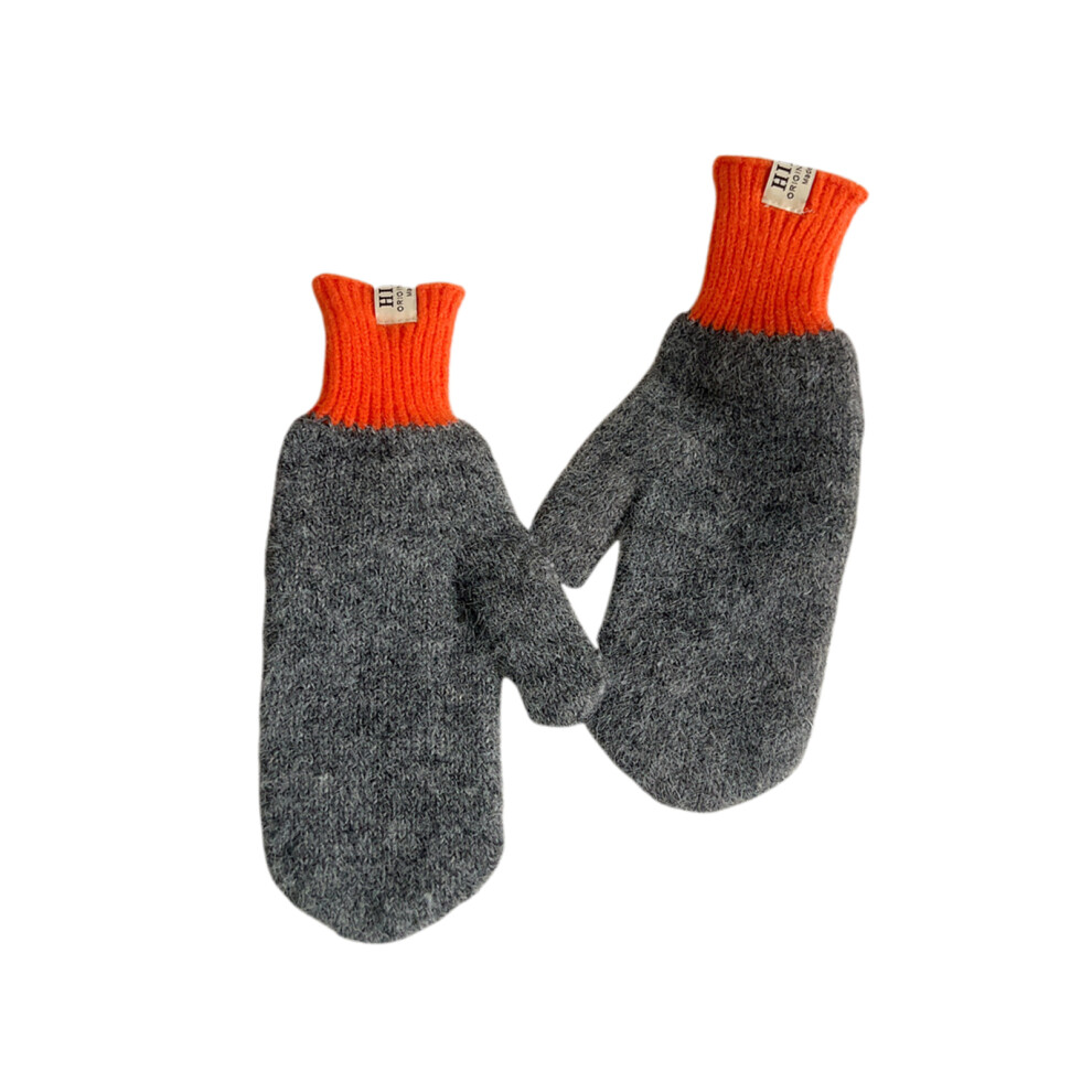 Stylish Thicken Gloves Unisex Teens Warm Gloves Knitted-Gray 7754004218086