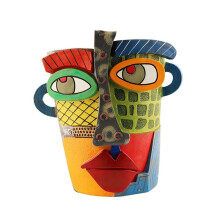 Brutalist Abstract Beauty Face Flower Pot, Face Flower Pot Planter, Colorful Face Art Abstract Resin Flower Pot A