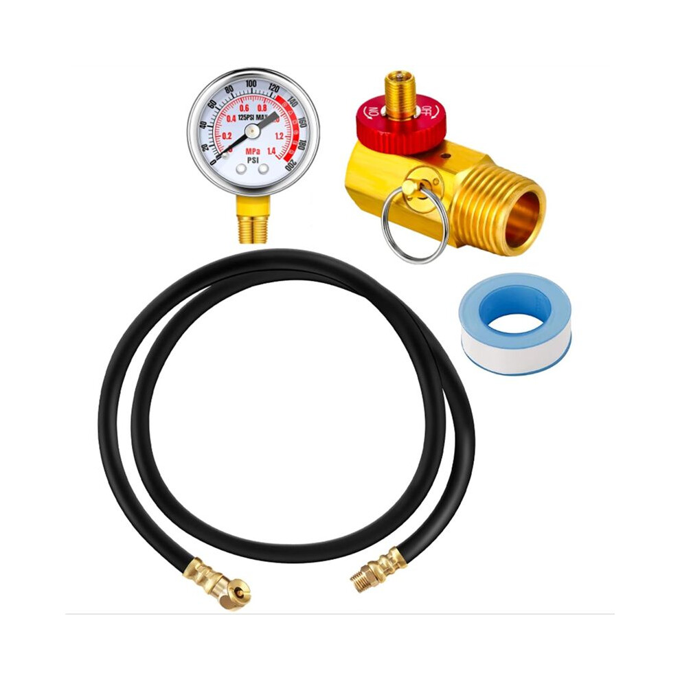 Air Tank Repair Kit W/Safety Valve, Pressure Gauge And 4 Feet Air Tank Hose Assembly Kit For Portable Carry Tank 6033017042019