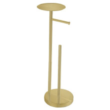 Freestanding Toilet Roll Holders Stainless Steel Anti-Rust Standing Toilet Paper Stand with Heavy, Brushed Gold