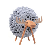 Sheep Shape Drink Coasters Cup Pads Insulated Round Cup Mats Home Office Table Decor Art Crafts Grey