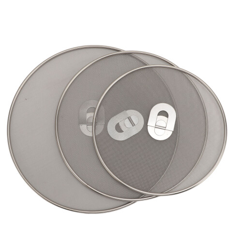 3Pcs Stainless Steel Splatter Screen Set, 25cm-33cm, Foldable Handles 2