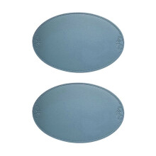 Retro Pu Placemat European French Style Oval Insulation Mat Ins Waterproof and Oil-Proof Western Dining Table Mat Home B