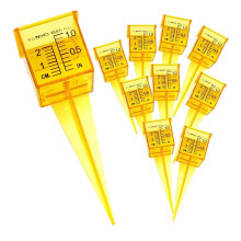 20PCS Rain Gauge Reusable Garden Water Gauge Sprinkler Gauge Bright Yellow Lawn Rain Gauge Outdoor Water Measuring Tool,