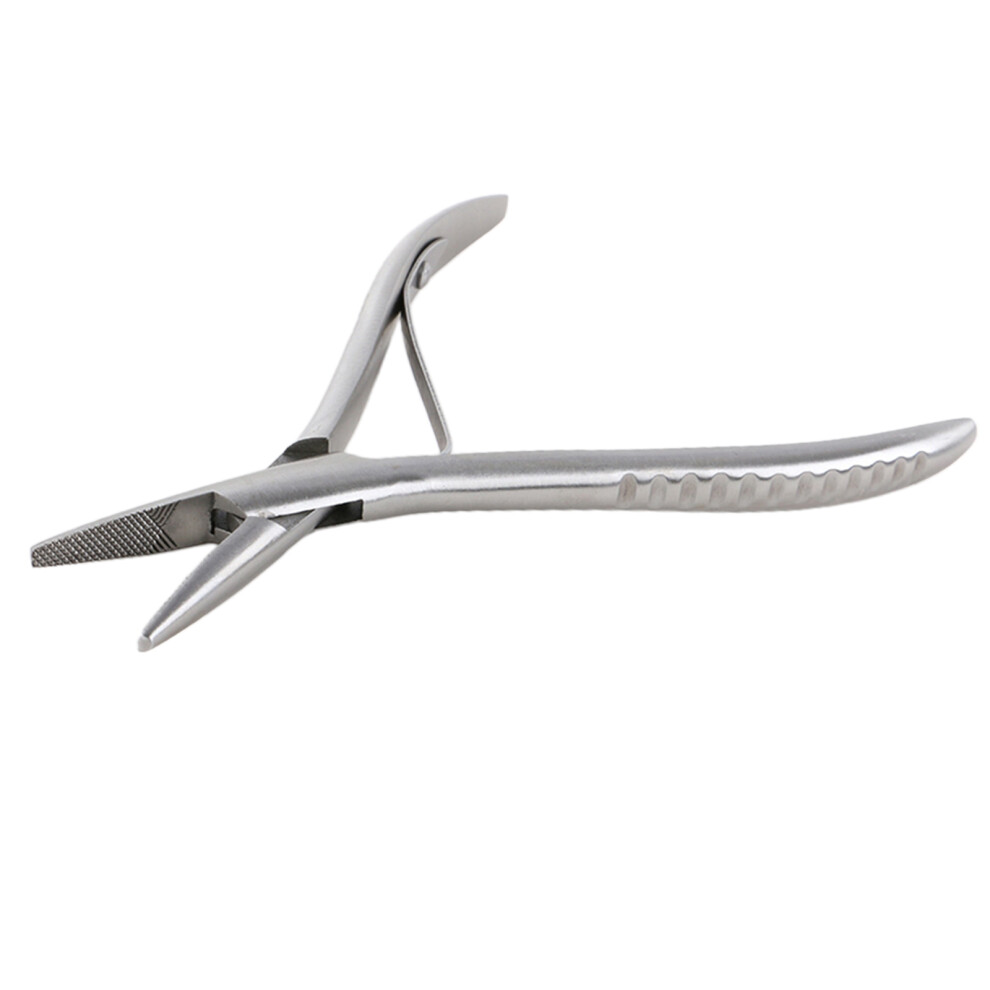 Silver (Flat Shape) Stainless Steel Hair Extension Pliers For Micro Nano Ring