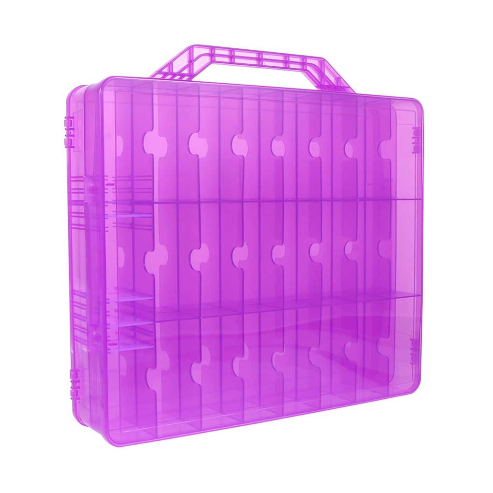 Purple (Purple) Nail Polish Organizer Case Holder Adjustable Divider Compartments