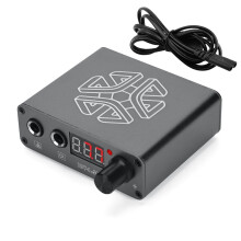 (Silver gray, US Plug) LED Digital Display Tattoos Power Regulator Transformer Professional