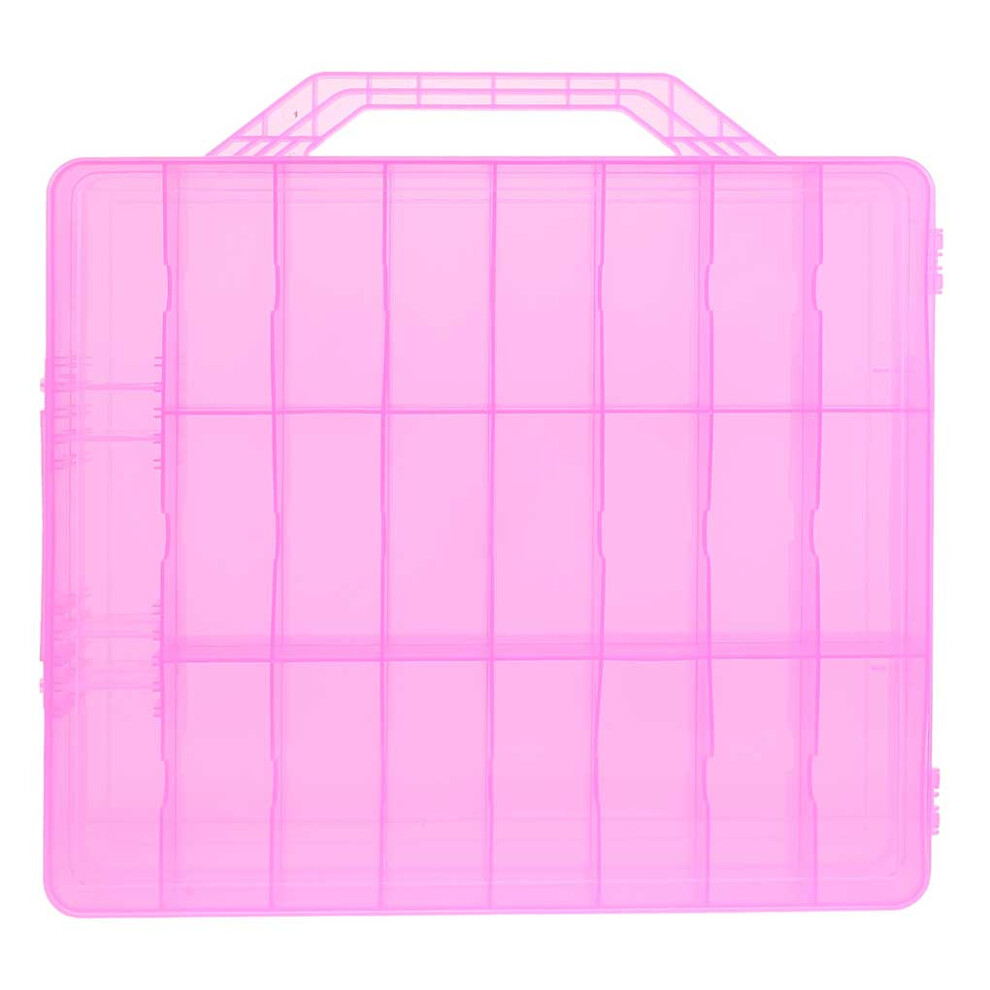 Pink (Pink) Nail Polish Organizer Case Holder Adjustable Divider Compartments