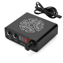 (Black, UK Plug) LED Digital Display Tattoos Power Regulator Transformer Professional