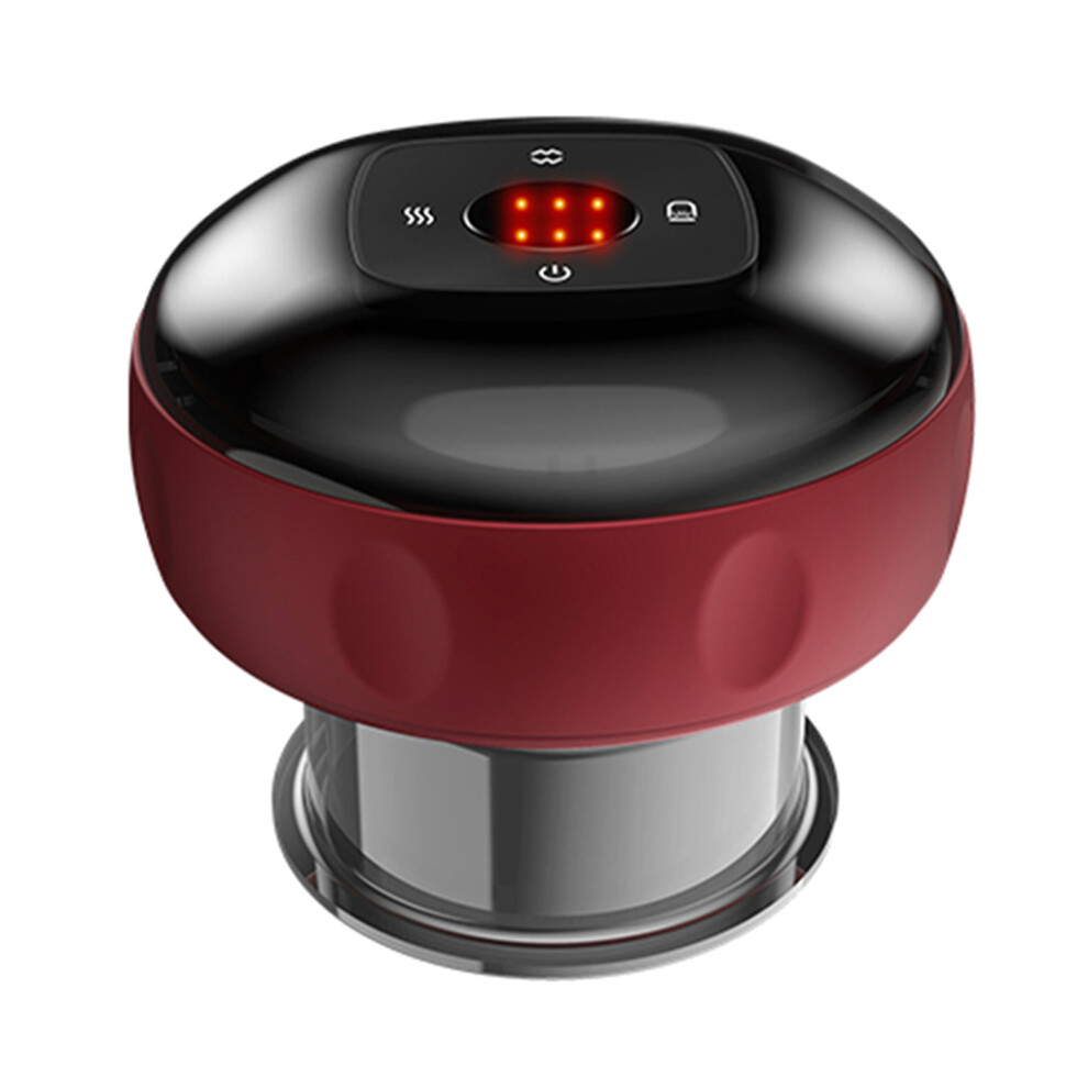 (Red 6 Gears Type 2) Electric Cupping Scraping Automatic Shutdown Massage Massager