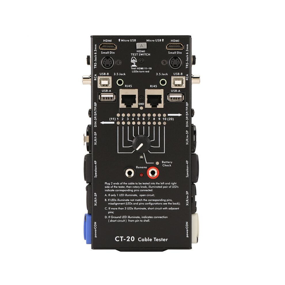 Ct-20 Multifunctional Tester Audio Xlr Signal Tester -Compatible Ct-20 6033514713603