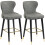 Homcom HOMCOM Bar Stools Set of 2, Dining Stools with Backrest, Footrest, Grey 2