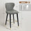 Homcom HOMCOM Bar Stools Set of 2, Dining Stools with Backrest, Footrest, Grey 3