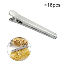 16Pcs Stainless Steel Snack Clamps 11cm Food Bag Sealing Metal Clips