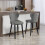 Homcom HOMCOM Bar Stools Set of 2, Dining Stools with Backrest, Footrest, Grey 8