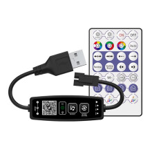 WS2811 WS2812B LED Controller Music 28Keys Fjärrkontroll för Individuell Adresserbar RGB Strip Light USB 5V