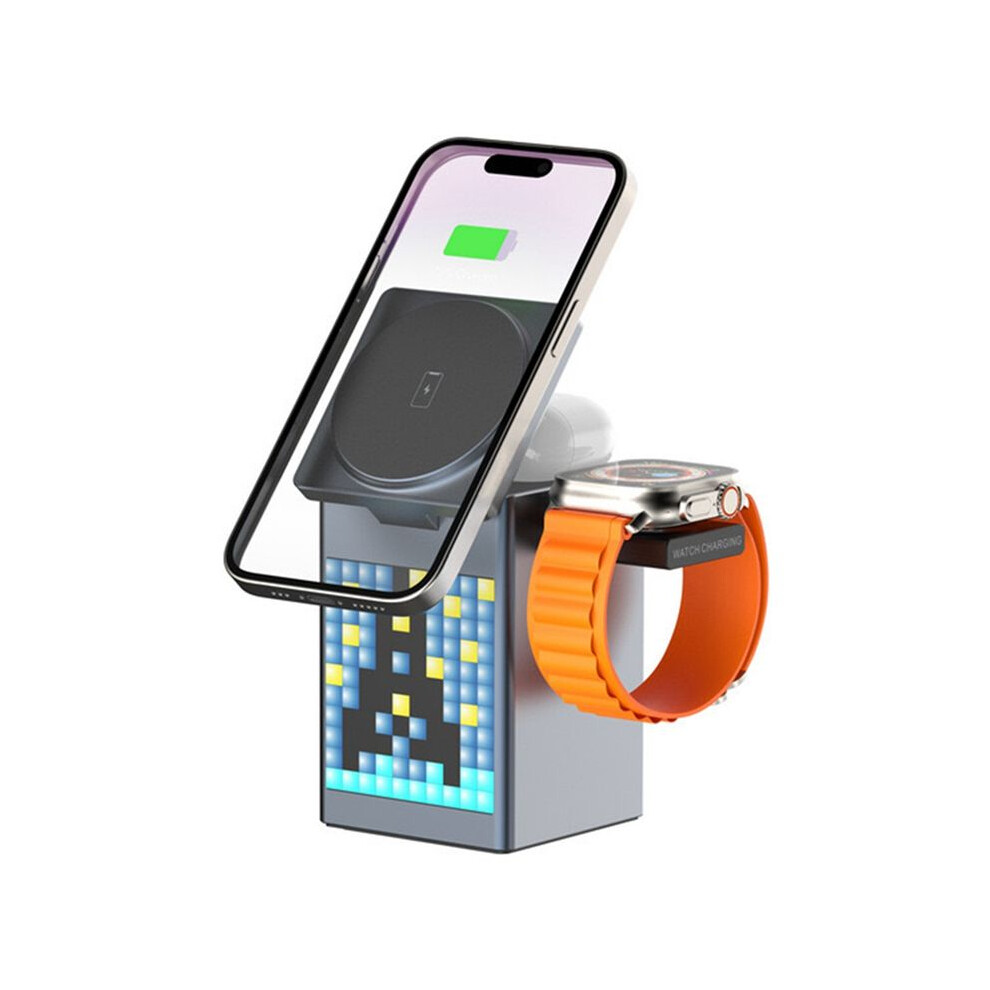 6In1 Magnetic Multi-Function Wireless Charger With Speaker Alarm Clock For 14-16Pro For Airpods Iwatch 6032267907420