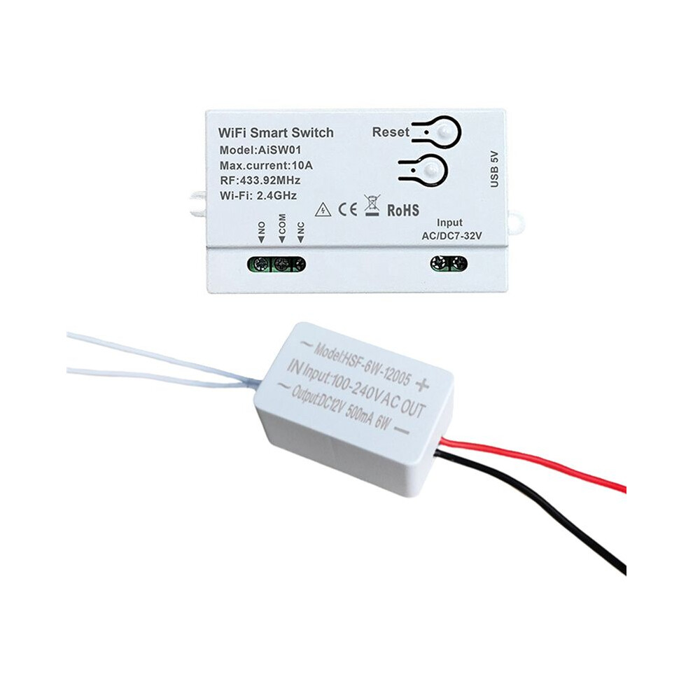 For Home App Wifi Diy Timer 7-32V Remote+Converter Wifi+Rf433 Smartlife Home Automation Module White 4711378659603