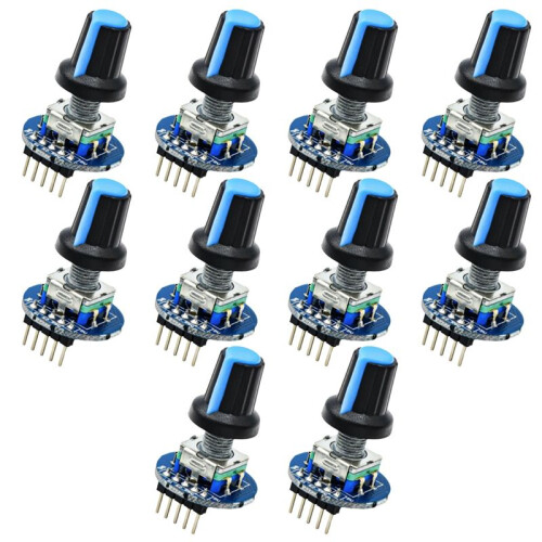 EC11 Encoder Module Rotation Potentiometer Module Encoder Rotary Potentiometer with Knob Cap 1