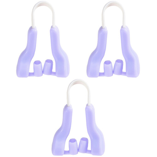 3Pièces Clip Pont Nez Violet En Silicone Durable Usage Féminin 1