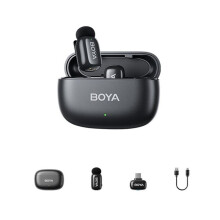 Wireless Lavalier Microphone Noise Reduction AI Voice Changer for Smartphone DSLR Cameras Recording Streaming