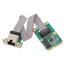 Mini PCI-E Gigabit Ethernet Card with Bent Pin I210AT, Single RJ45 Port