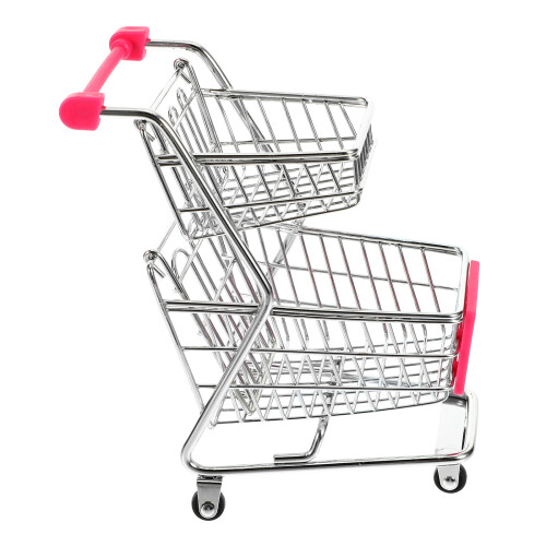 2Pièces Mini Caddie En Fer Rose, Rangement Et Petits Objets 2