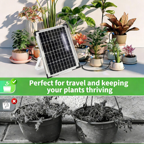 Automated Irrigation Device For Garden With Solar Panel And 1