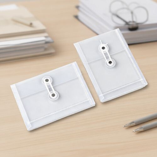 10Pcs Clear Waterproof Plastic File Envelope-Vertical Model 2