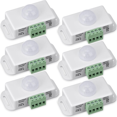 12 Pack 12V 24V PIR Sensor LED Motion Sensor Motion Detector Light  Body Infrared Sensing Motion Timing Function 2