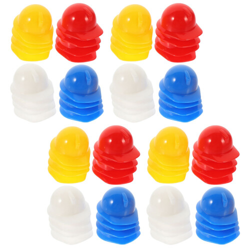 400Pièces Mini Casques Construction Plastique Assortis Pour Poupées 2