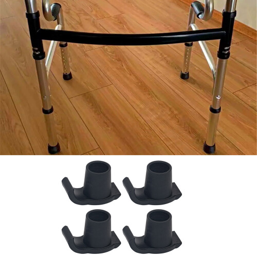 4 Stück Walker Gliders Ski Gummifüße Senioren-Schwarz 2