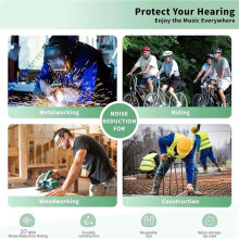2X Ear Plugs Headphones for Work,Neckband Noise Reduction Earphone Hearing Protection Earbud for Work Safety