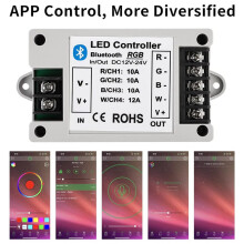 2X Kontroler RGB/RGBW LED Kontroler Taśm Świetlnych LED RGB Sterowanie Aplikacją Telefoniczną dla Pasków LED RGB 5050 3528