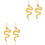4Pièces Boucles D'oreilles Serpent Dorées Femme Punk Clip Crochet 3