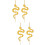 4Pièces Boucles D'oreilles Serpent Dorées Femme Punk Clip Crochet 7