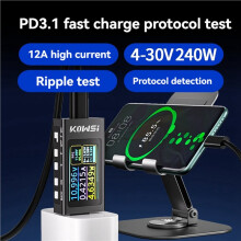 2X KOWSI KWS-X1 Type-C Tester 3.3-36V 0-12A Digital Voltage Current Detection Meter IPS Display