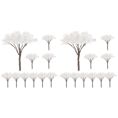 20Pièces Fleurs Blanches Mini Arbres Décoratifs DIY 1