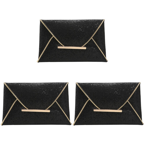 3Pièces -Monnaie Noir En Cuir Véritable Chics Et 1