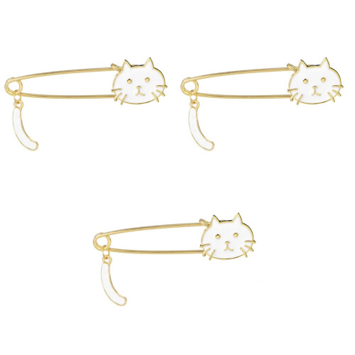 3Pièces Broche Chat Pour Femme Accessoire 2