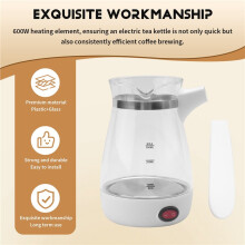 600W Coffee Maker Glass Turkish Coffee Pot Warmer Kettle Italian Mocha Pot Coffee Machine for Arabic Tea Milk EU Plug