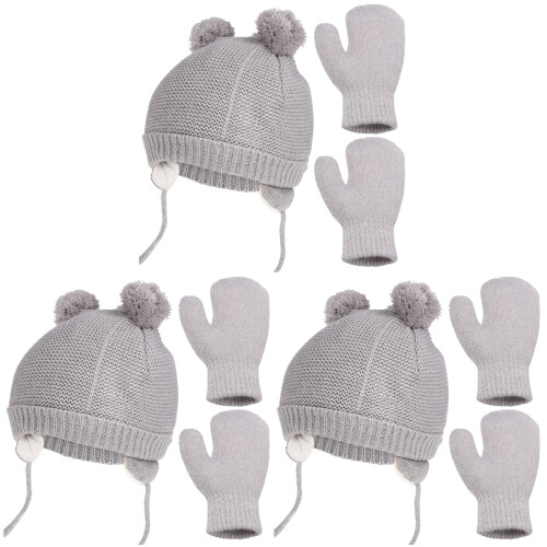 3Pièces Ensemble Bonnet Et Bébé En Hiver 1