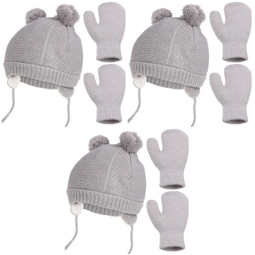 3Pièces Ensemble Bonnet Et Bébé En Hiver 2