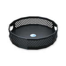 (Black Small) Plastic Spice Turntable Containers Rotating Tray Rack Organizer
