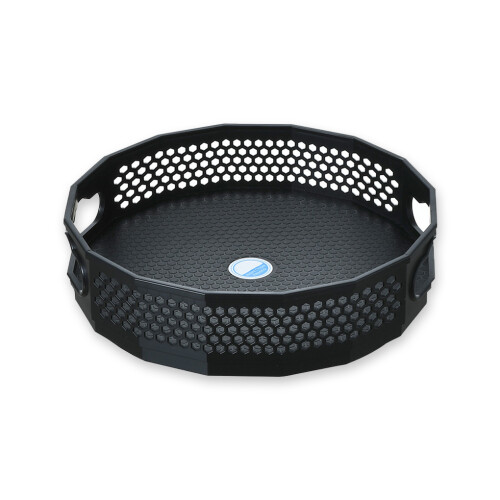 (Black Small) Plastic Spice Turntable Containers Rotating Tray Rack Organizer