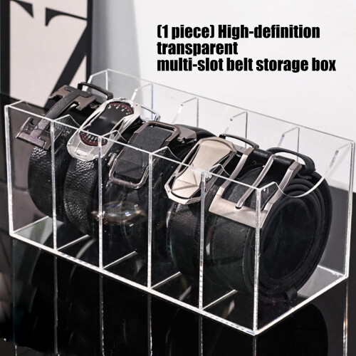 Clear Acrylic Belt Holder With Multiple Compartments-7 squares 2