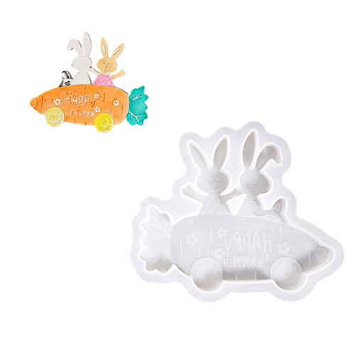 Easter Rabbit Bike Carrot Silicone Molds For Handmade-A03 2