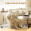 Homcom Side Table, C Shaped End Table with Adjustable Height and Metal Base 5